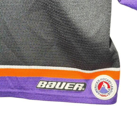 Vintage AHL Philadelphia Phantoms Bauer Hockey Jersey XXL Black Purple #5 EUC - Picture 5 of 11